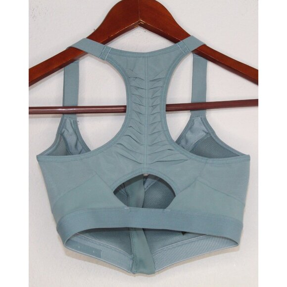 Victoria Sport Sports Bra 32 D Blue Green Zipper Front Workout Yoga Athletic - Picture 3 of 13